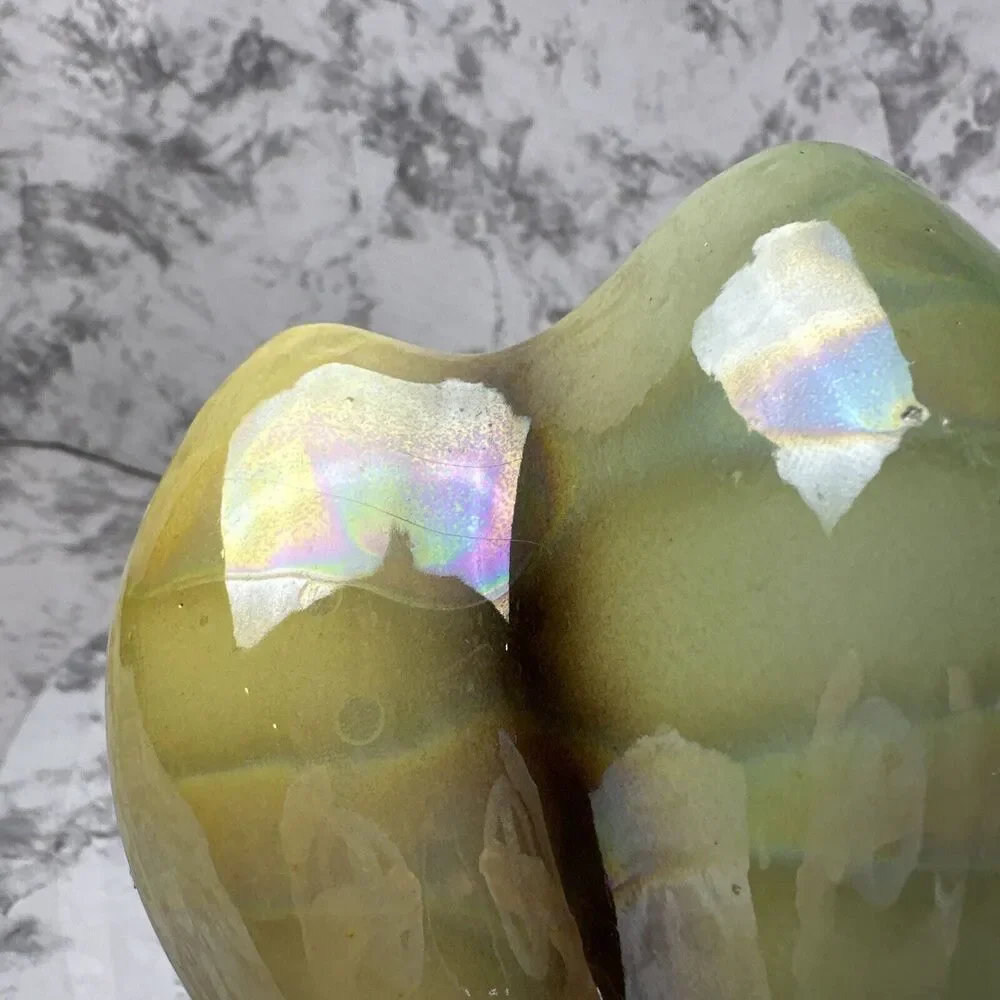 Vintage MCM 50s Sicas Sesto Fiorentino Rainbow‎ Iridescent Glaze Balloon Vase